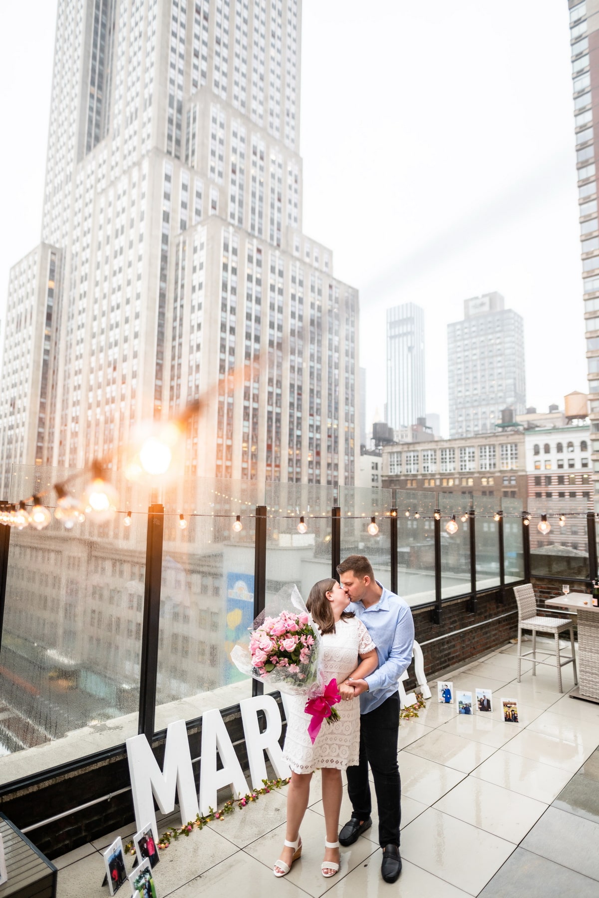 From our clients: Rachel and Bobby engagement on a private rooftop