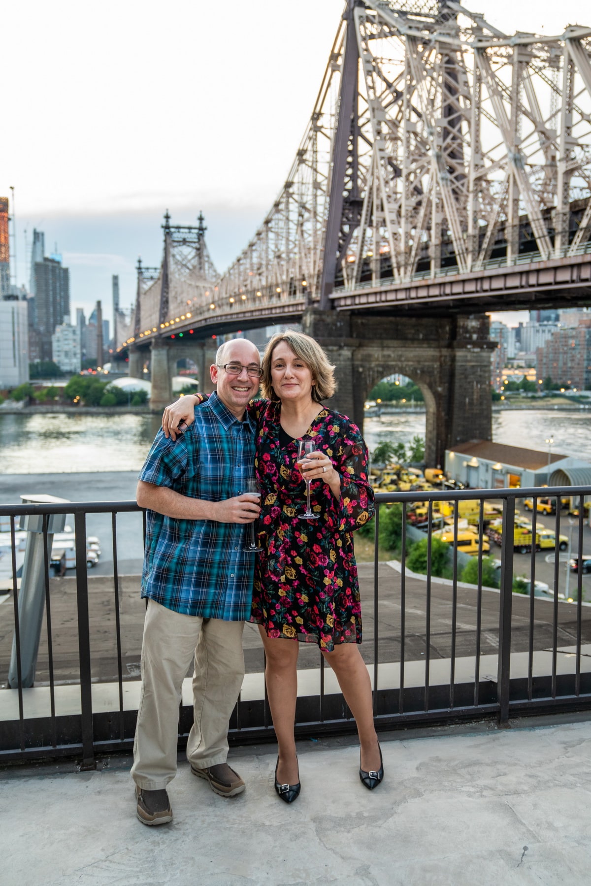 Queensboro Bridge view surprise engagement