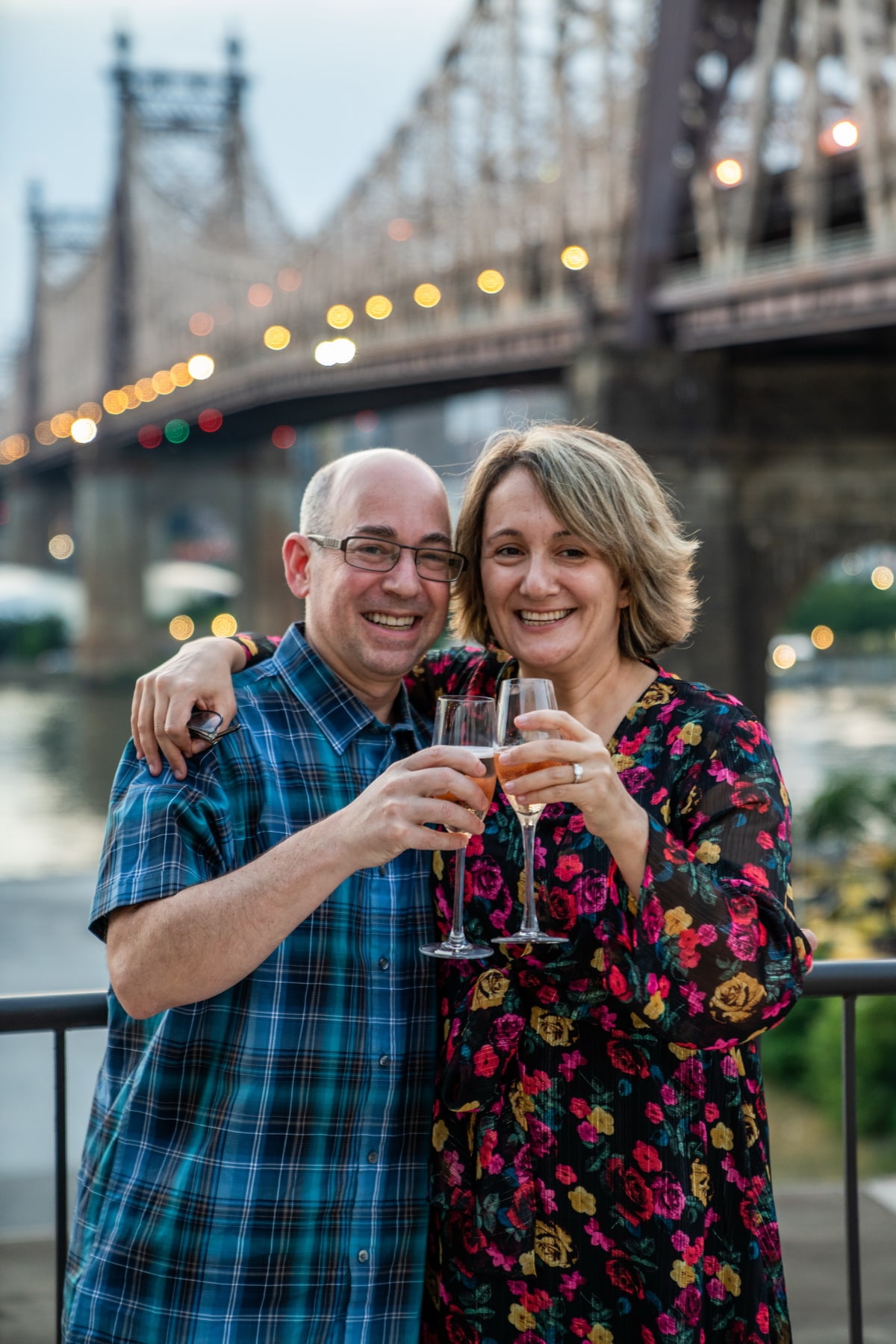 Queensboro Bridge view surprise engagement