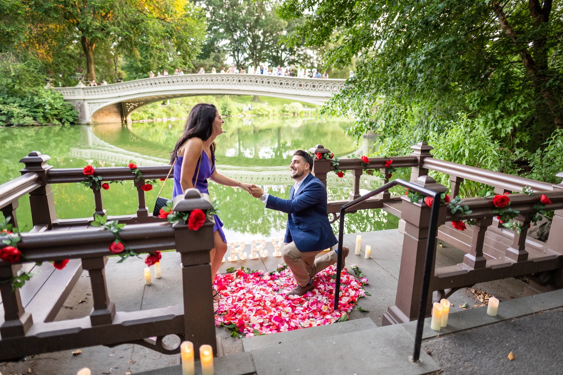 Surprise Bow Bridge marriage proposal