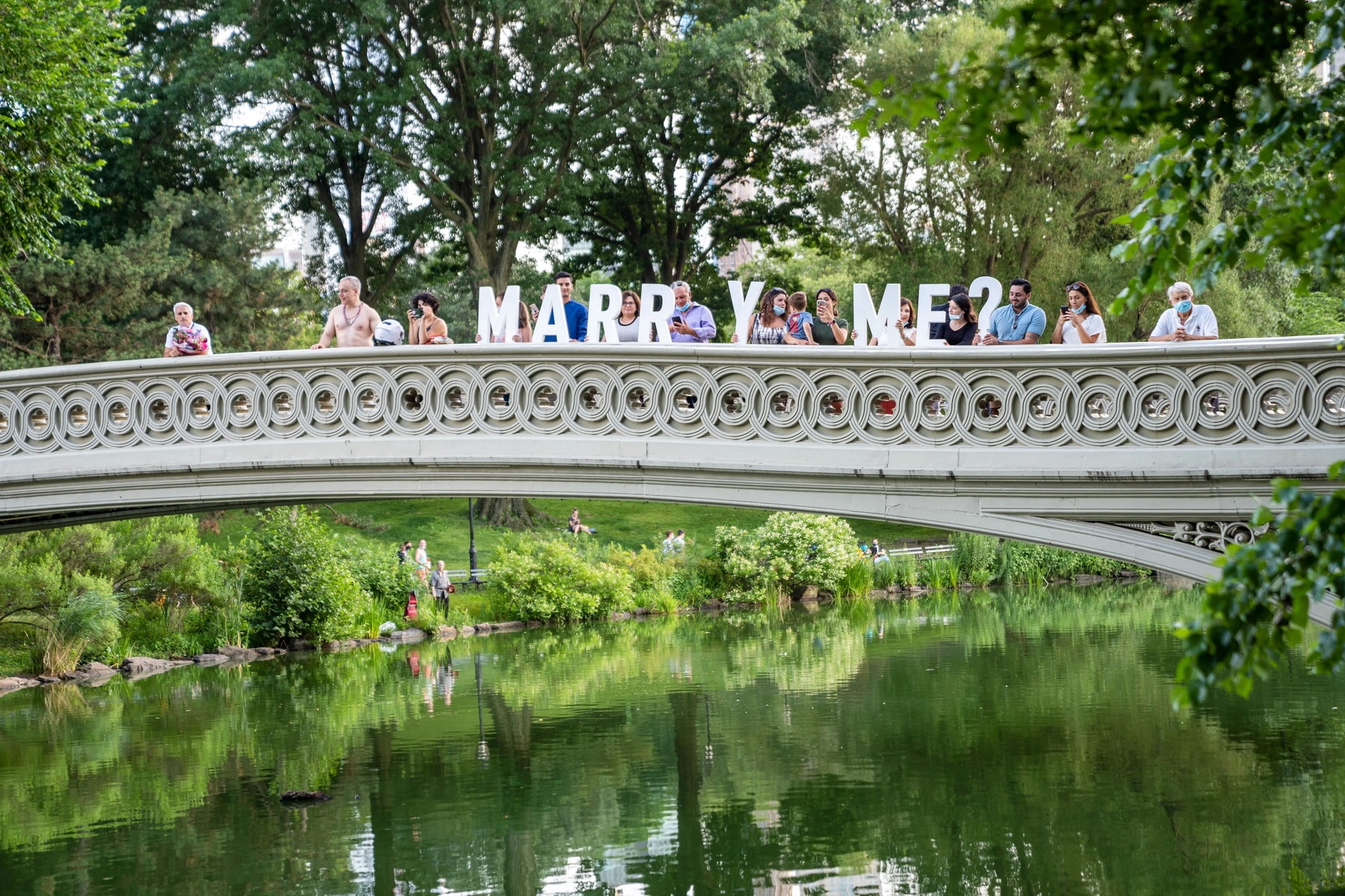 Surprise Bow Bridge marriage proposal