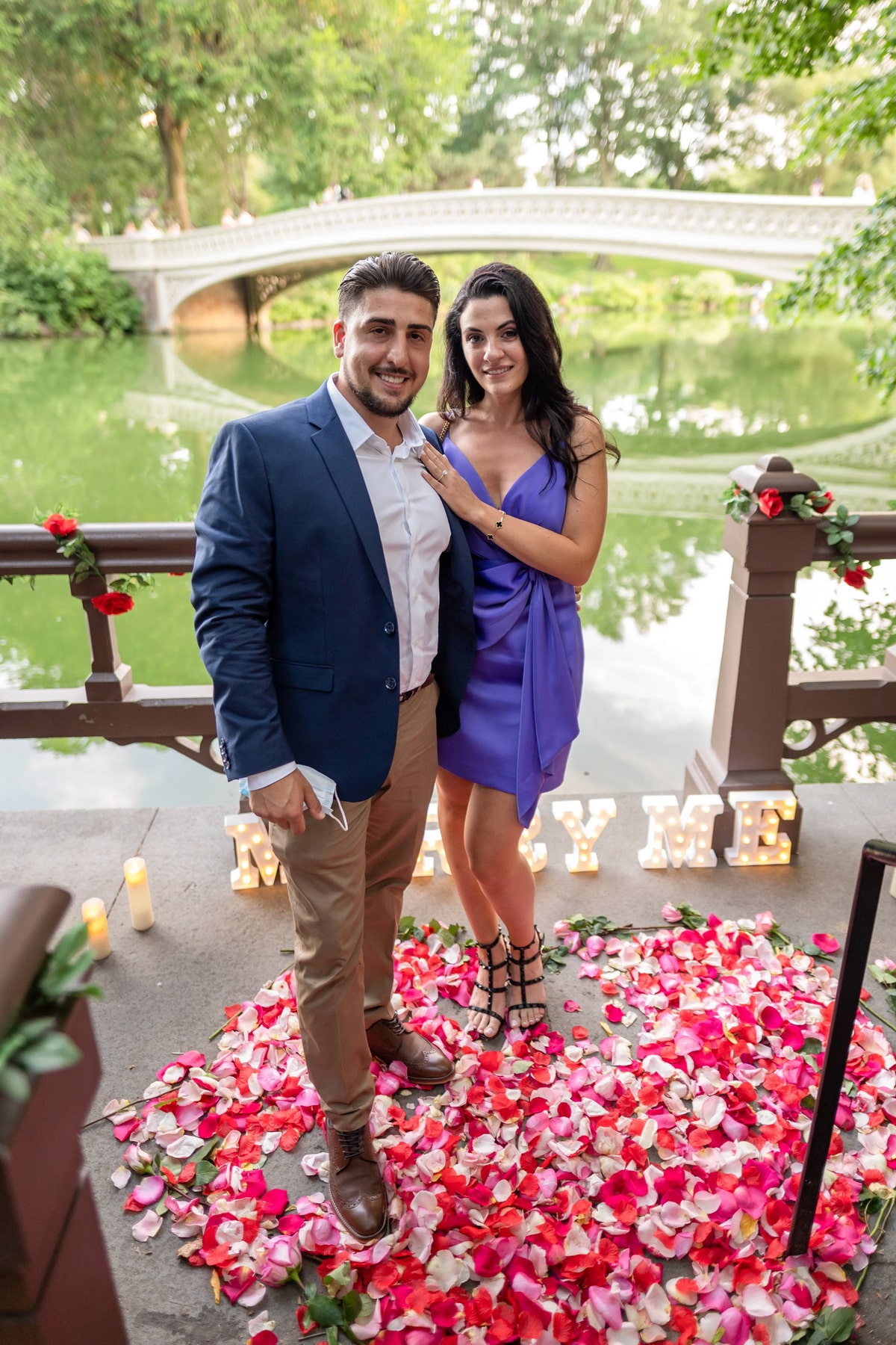 Surprise Bow Bridge marriage proposal