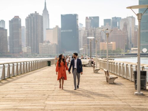 Stories from our clients: Abel and Reema engagement in Gantry Plaza State Park