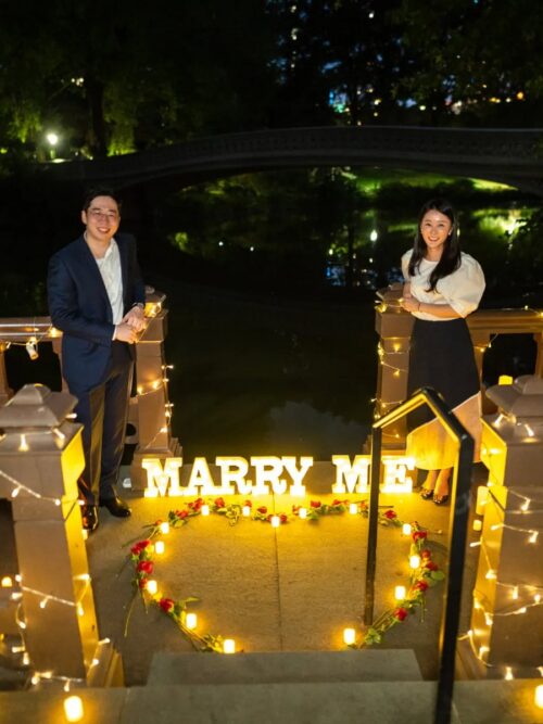 Central Park candlelight proposal