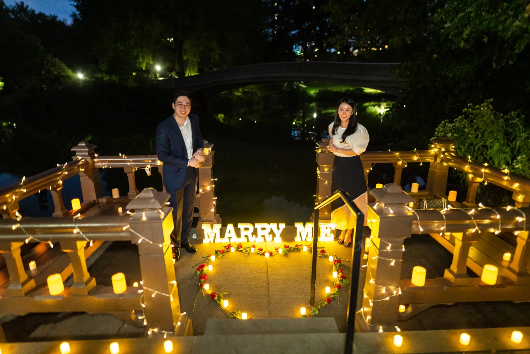 Central Park candlelight proposal