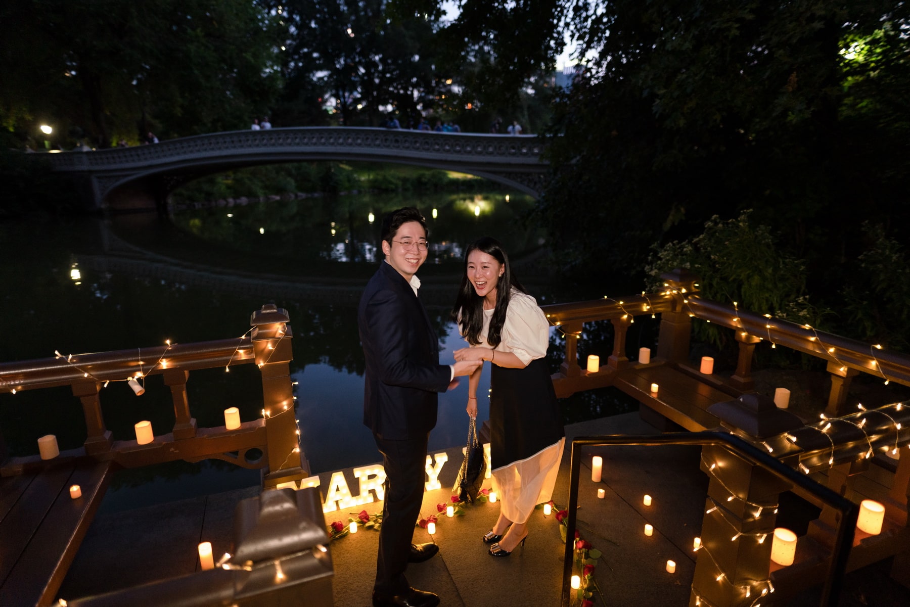 Central Park candlelight proposal