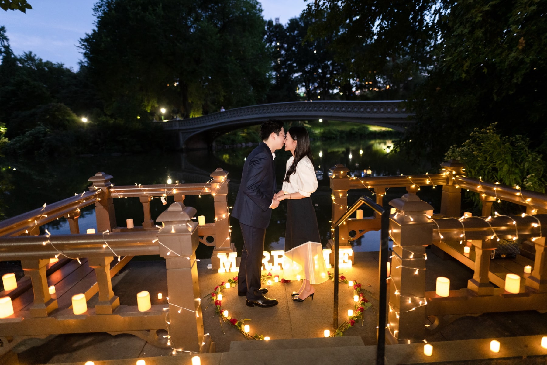 Central Park candlelight proposal