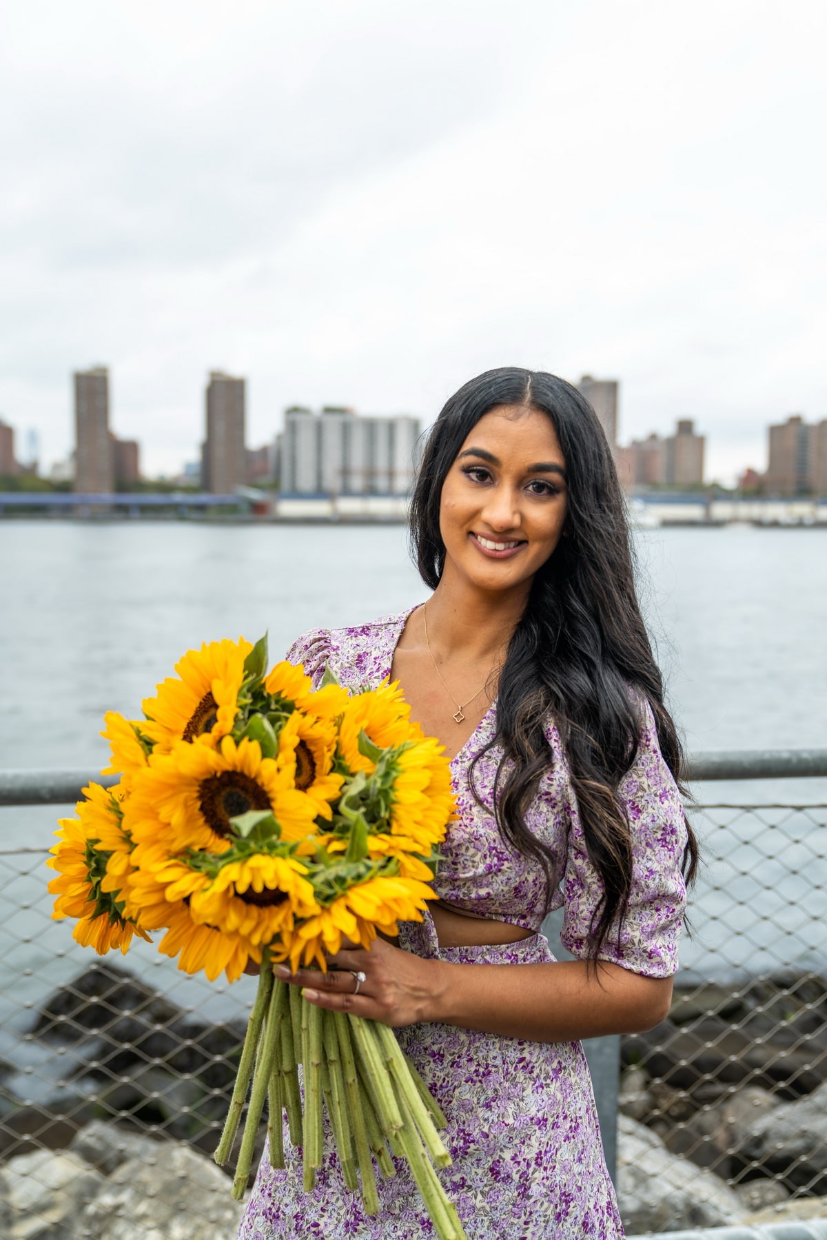 Kristina and Shaun sunflowers engagement