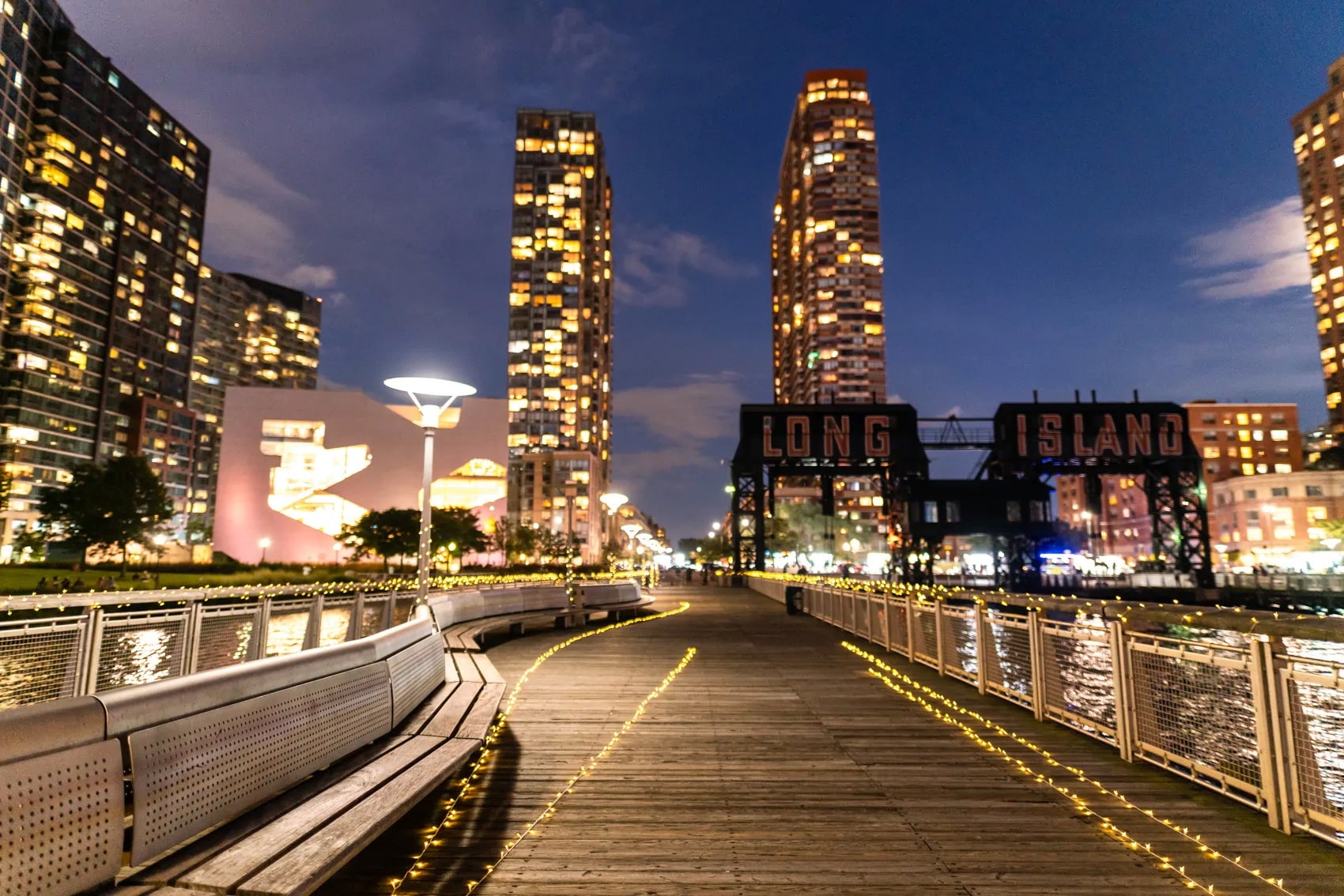 Private pier with the Empire State Building view marriage proposal