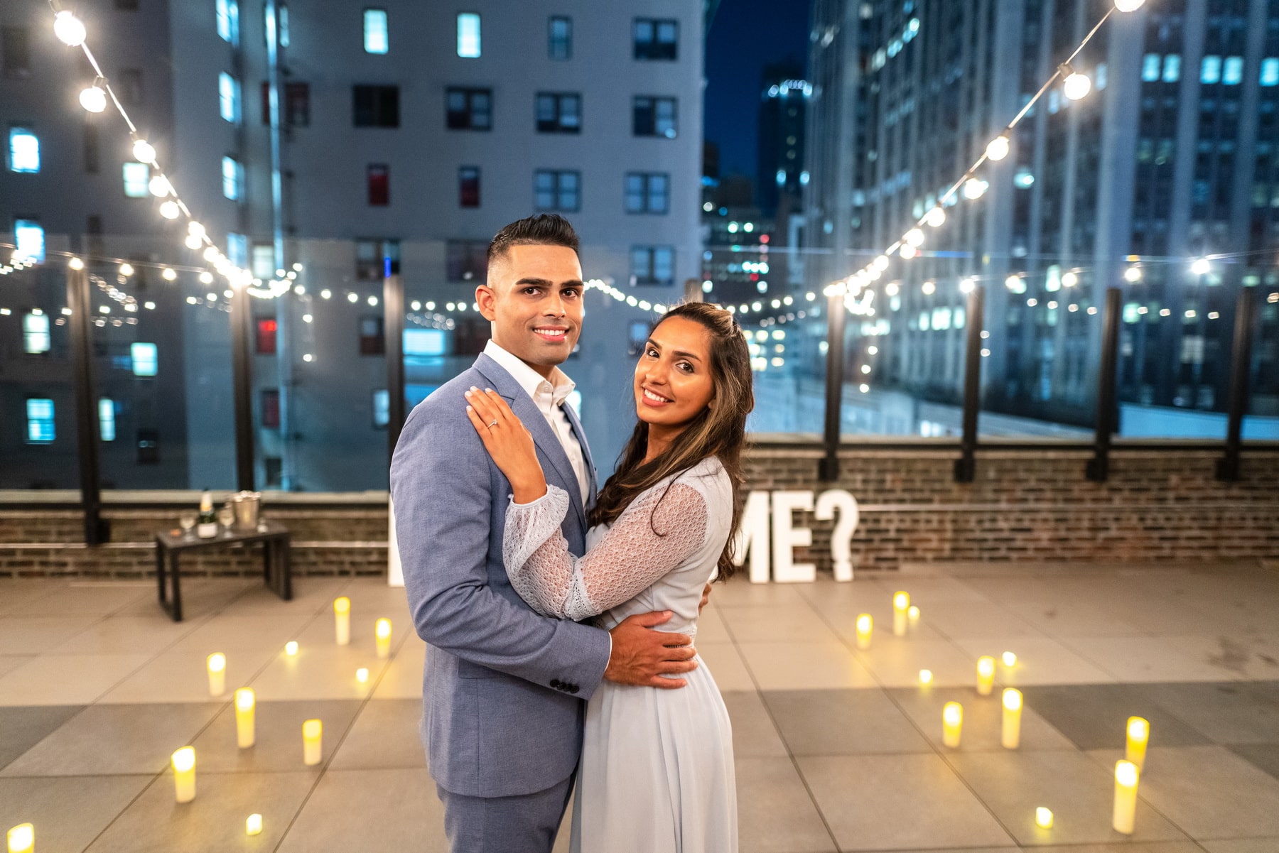 Stories from our clients: Nikita and Dean engagement on a private rooftop in New York