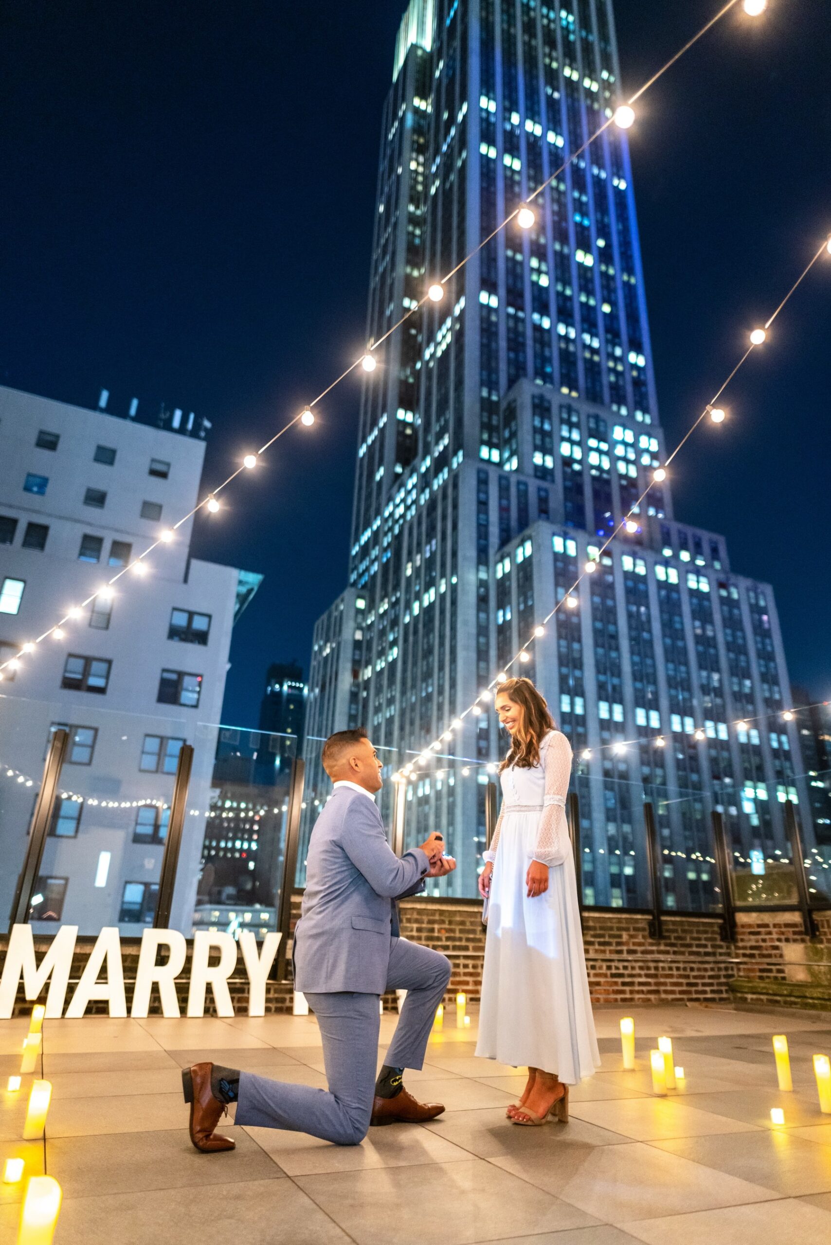 Stories from our clients: Nikita and Dean engagement on a private rooftop in New York