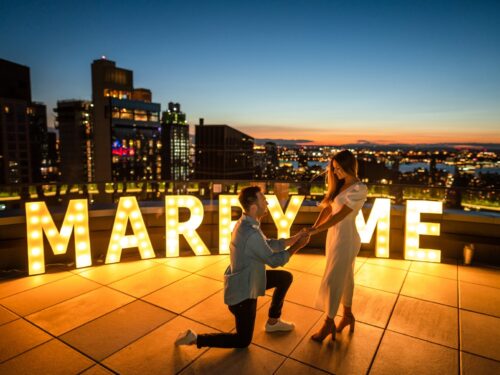 New York City private rooftop engagement