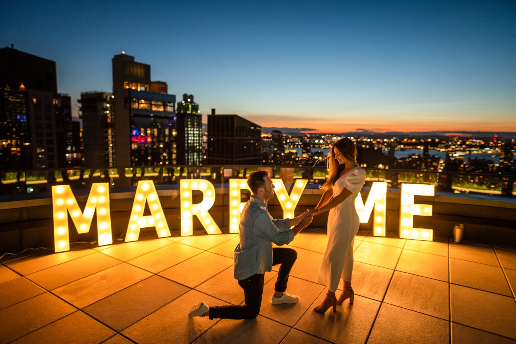 New York City private rooftop engagement