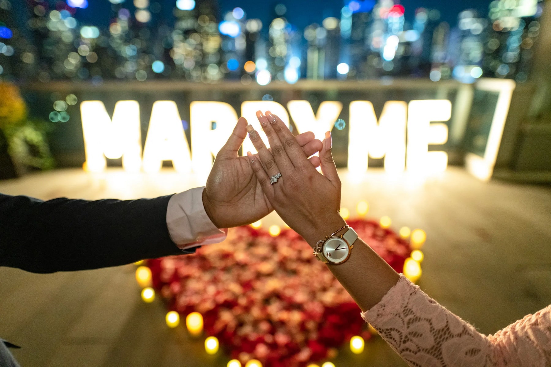 Luxury penthouse marriage proposal