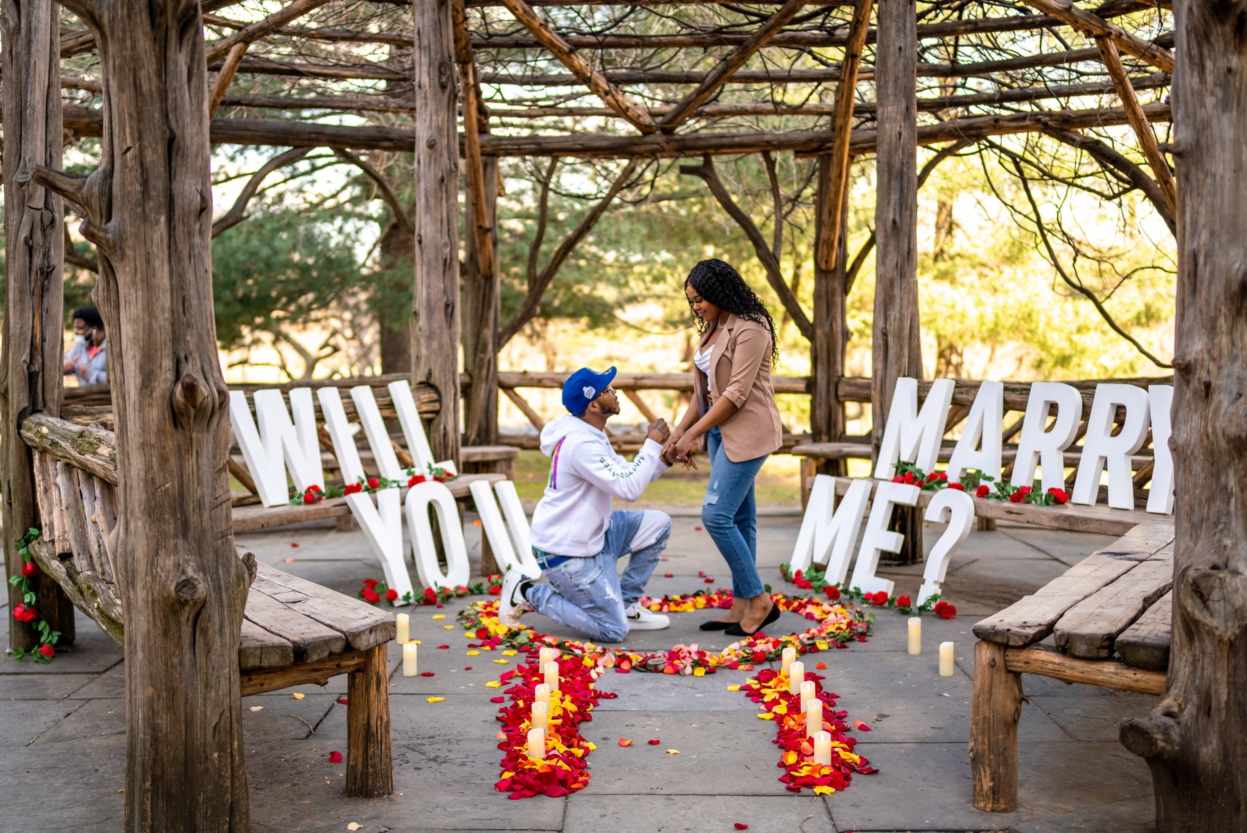 Spring engagement in Central Park