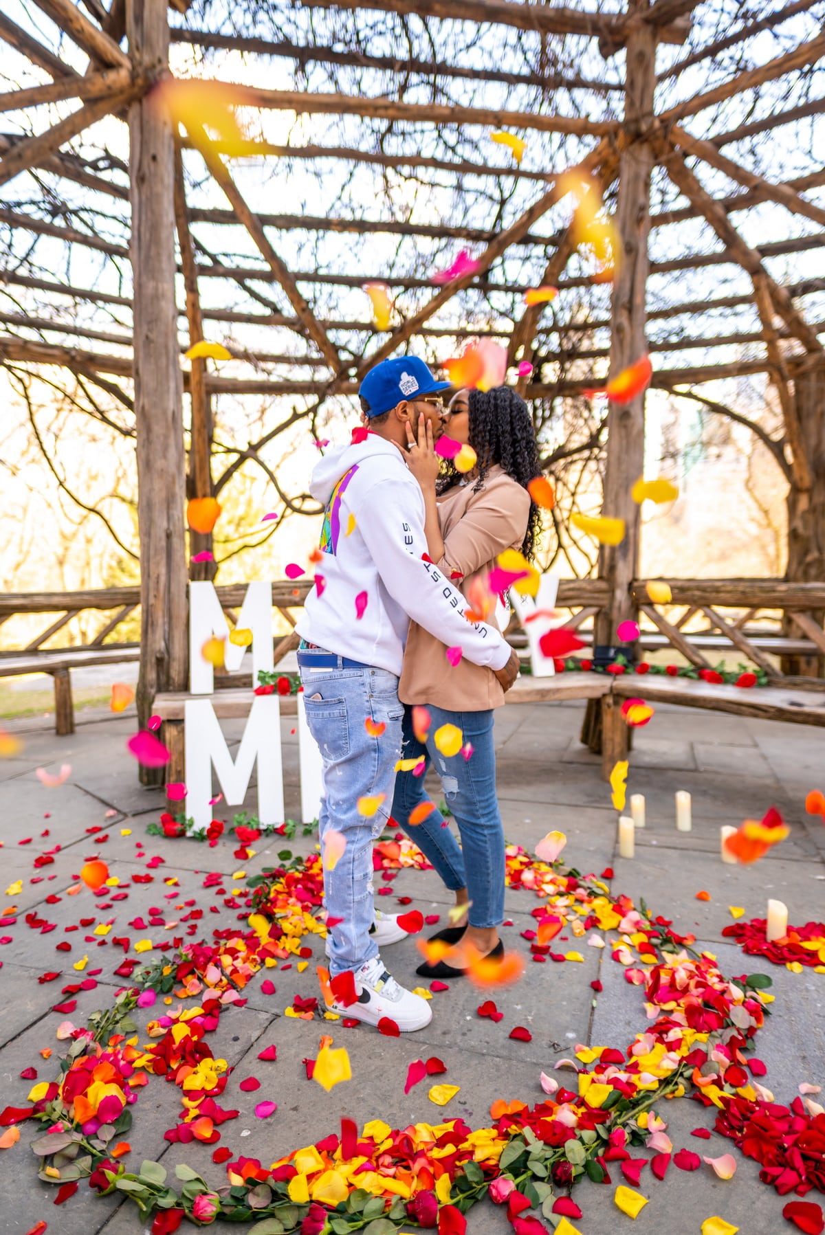 Spring engagement in Central Park