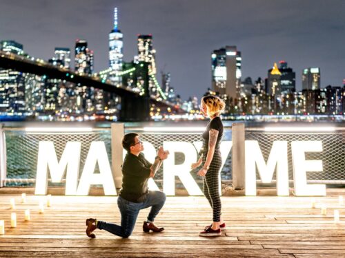 LGBT marriage proposal in Dumbo, Brooklyn