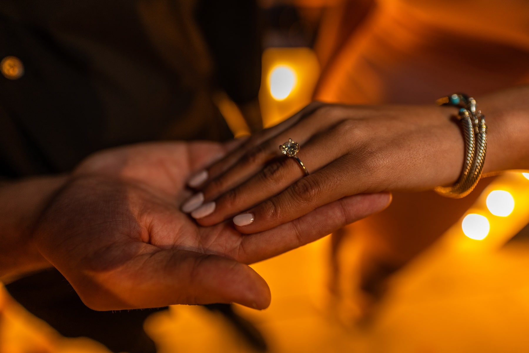 Remi and Nareh engagement on a luxury penthouse terrace in New York