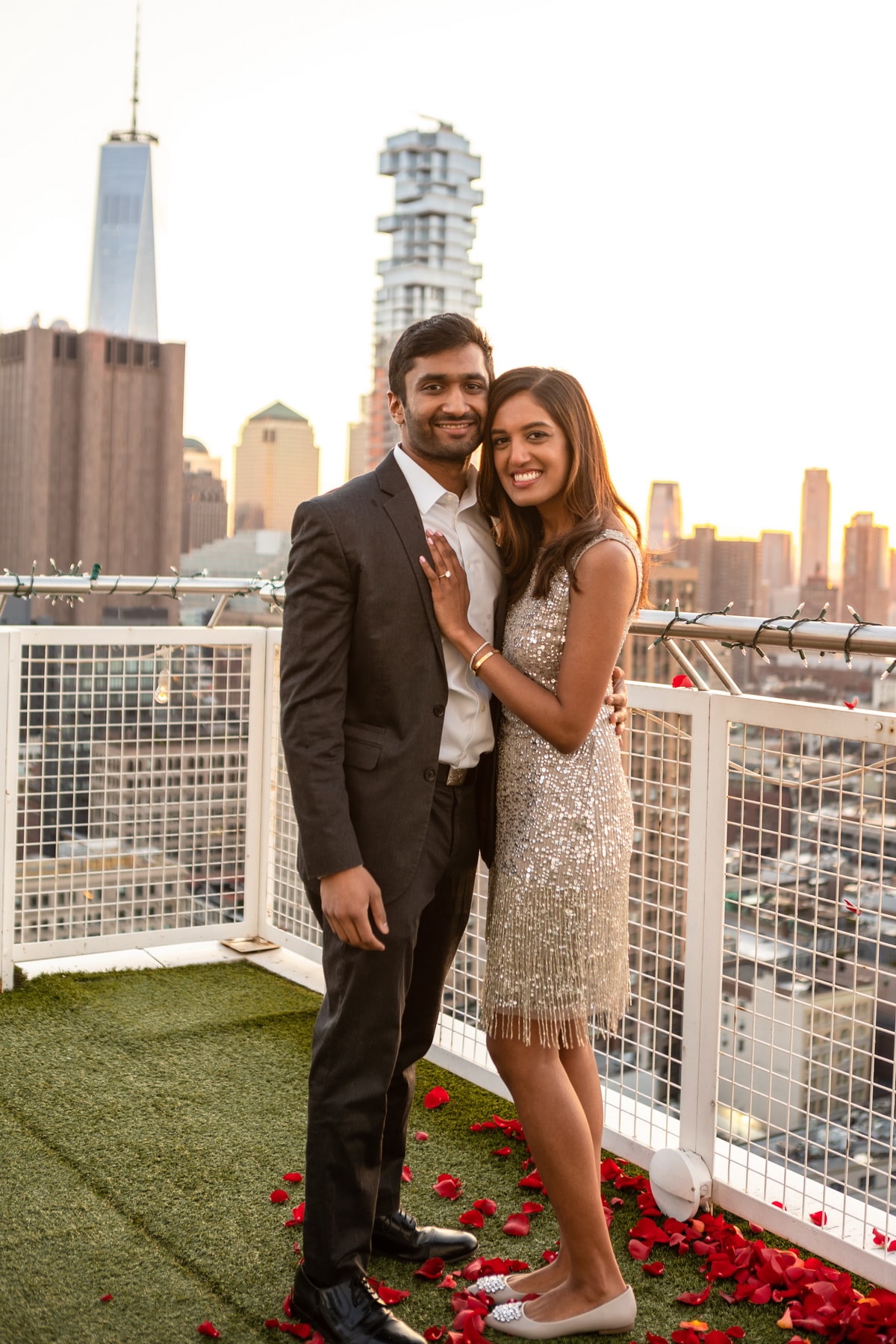 Sunset penthouse marriage proposal