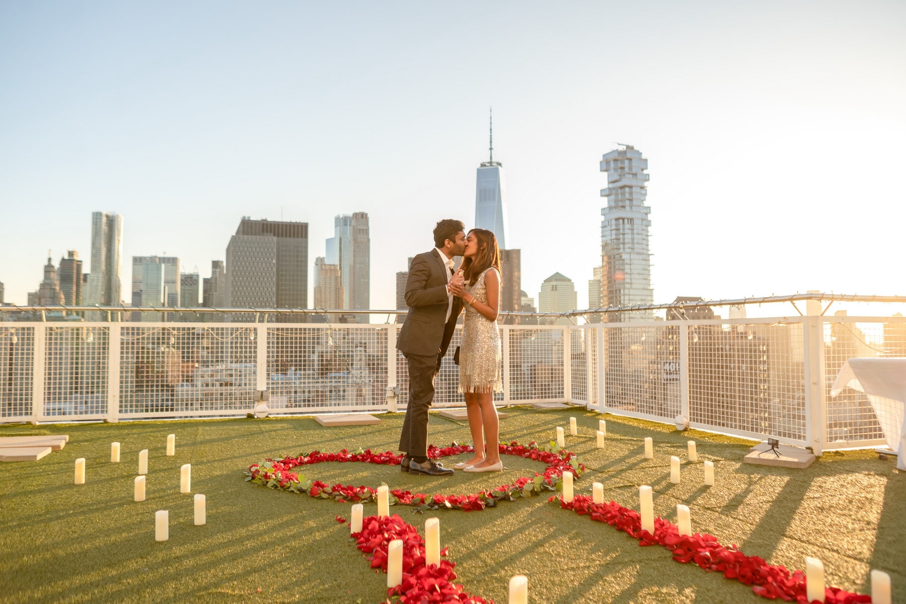 Sunset penthouse marriage proposal