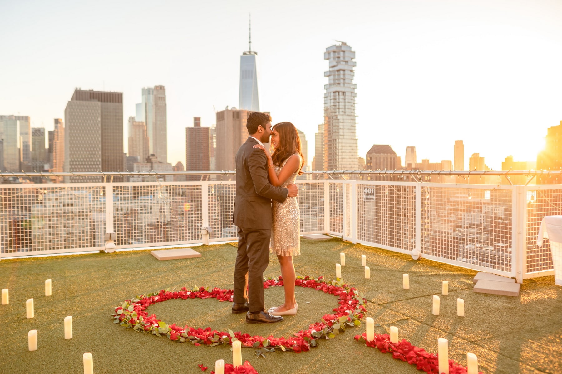 Sunset penthouse marriage proposal