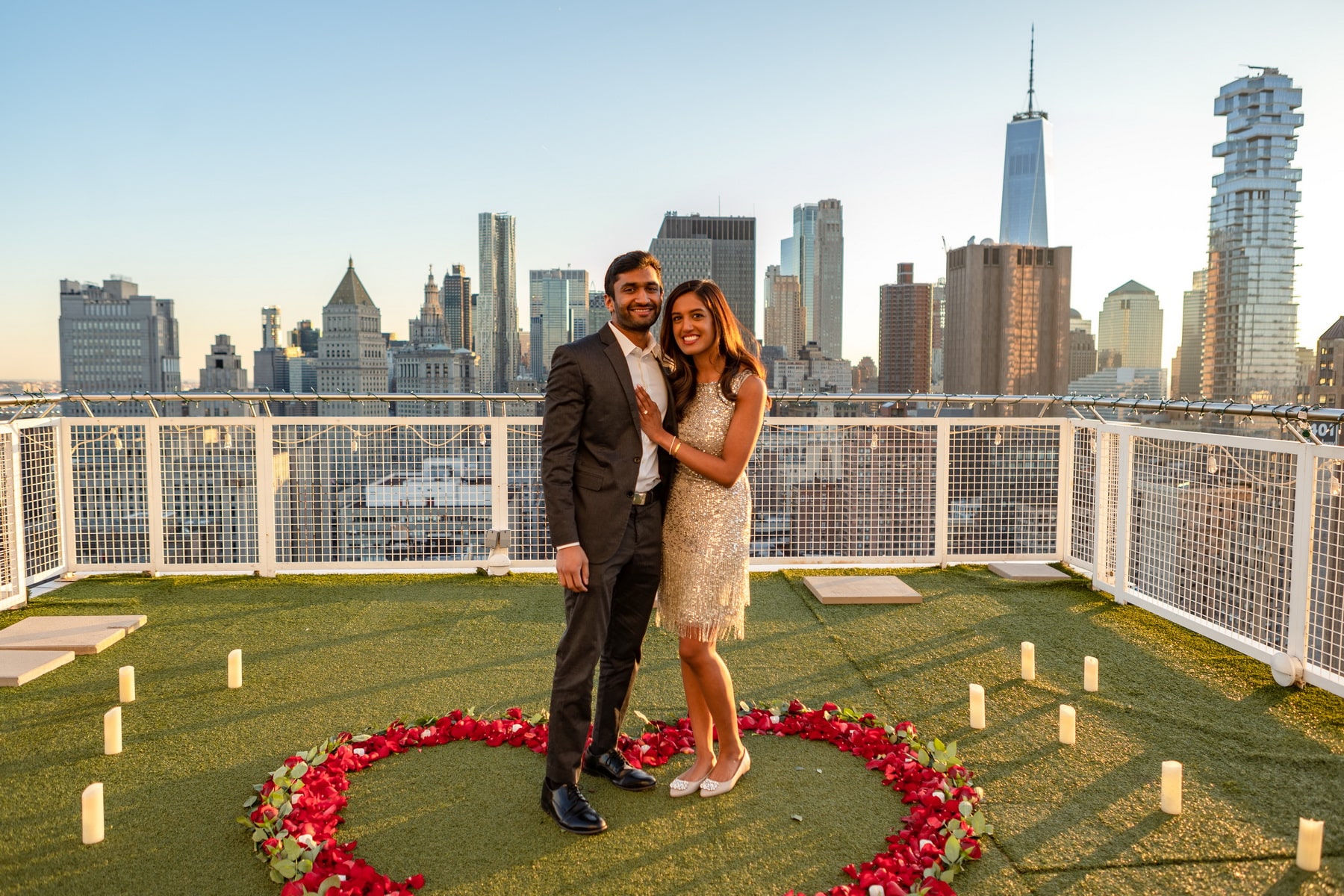 Sunset penthouse marriage proposal