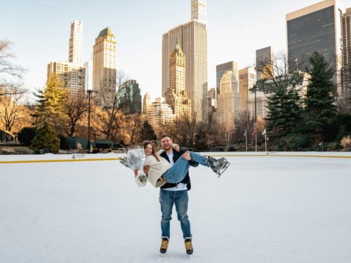 Central Park ice skating marriage proposal