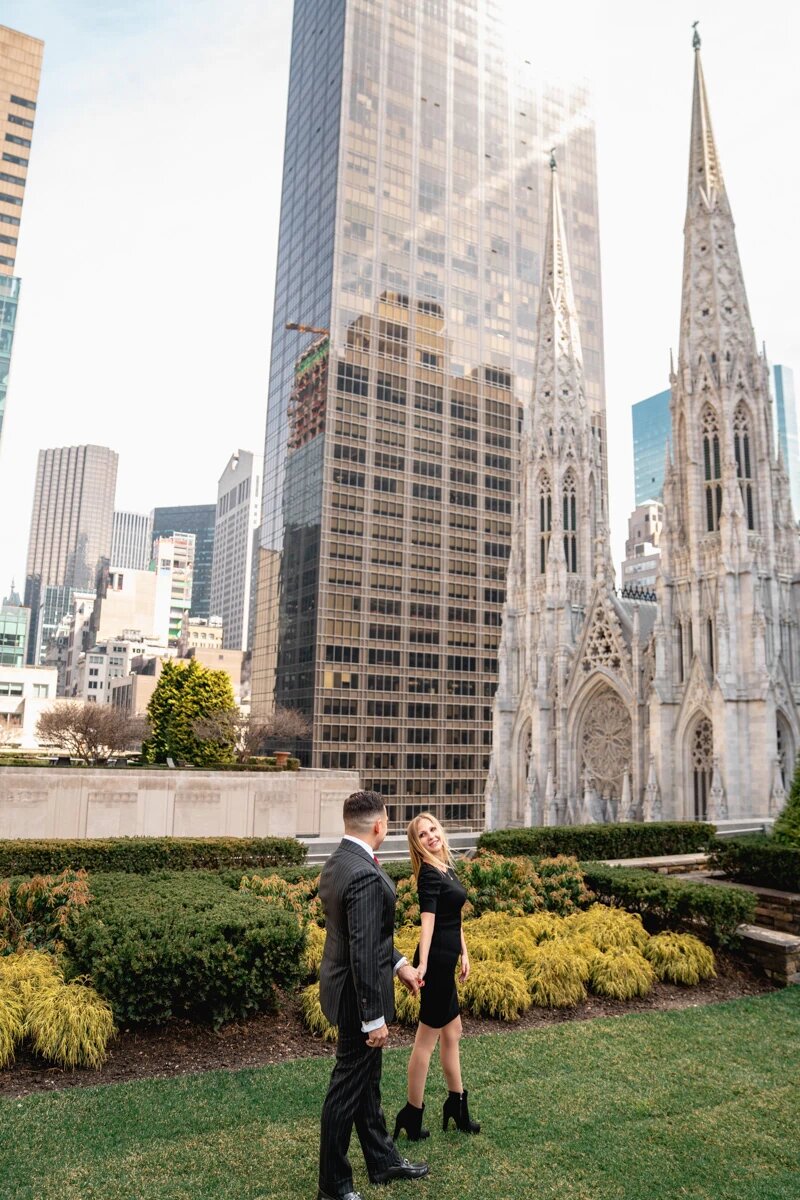 Iconic rooftop garden marriage proposal