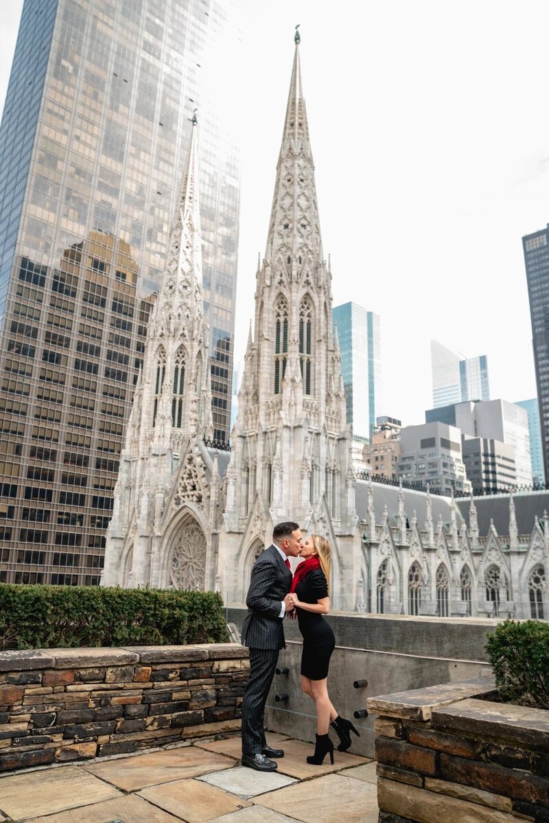 Iconic rooftop garden marriage proposal