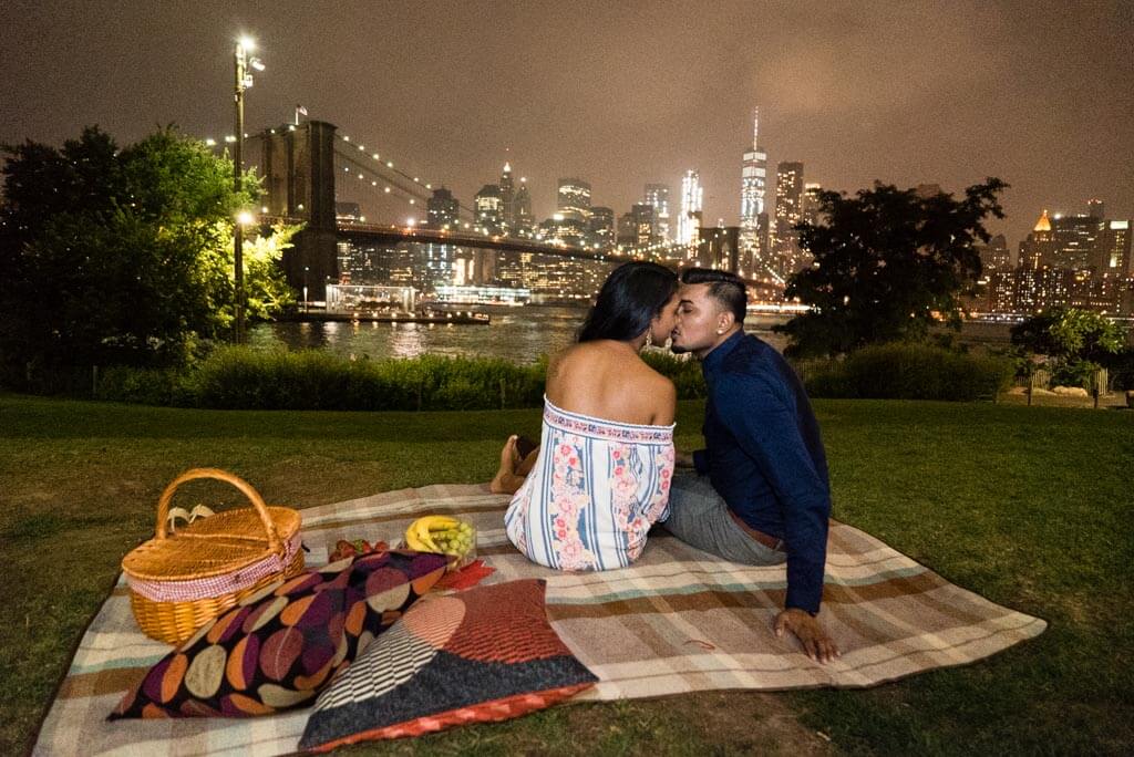 picnic proposal in Brooklyn bridge Park